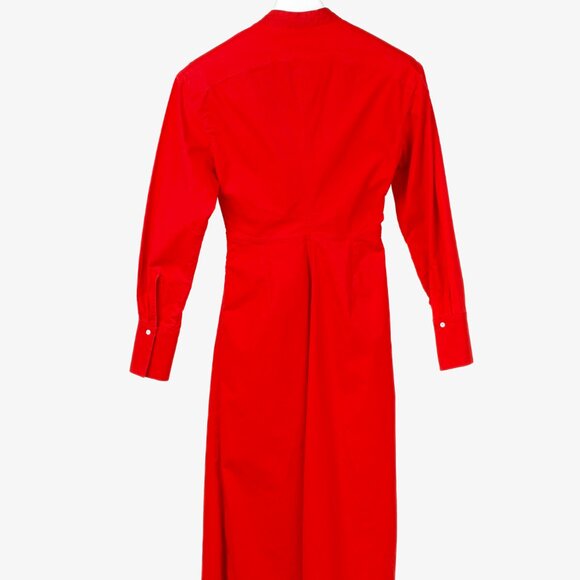 Proenza Schouler Resort 2019 Poppy Poplin Tie-Waist Shirtdress - Picture 3 of 13